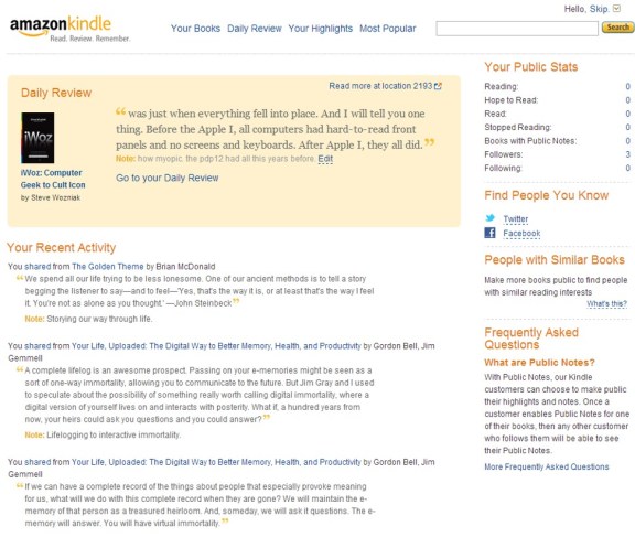 amazon highlighting activity