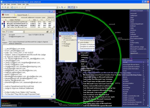 attenex patterns interface