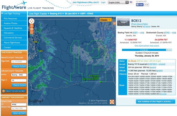 Boeing 747 12 flight pattern