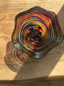 Rainbow glass reflecting and refracting