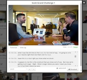 BlinkUX Feedback Panel Viewing Panel with automatic transcription